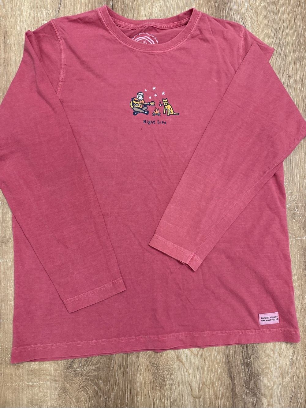 Life Is Good Long-Sleeve Tee in Rose